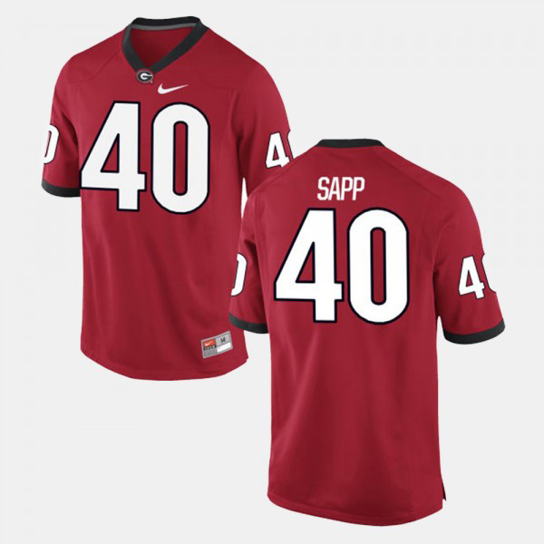 Men's #40 Theron Sapp Georgia Bulldogs For Alumni Football Game Jersey - Red